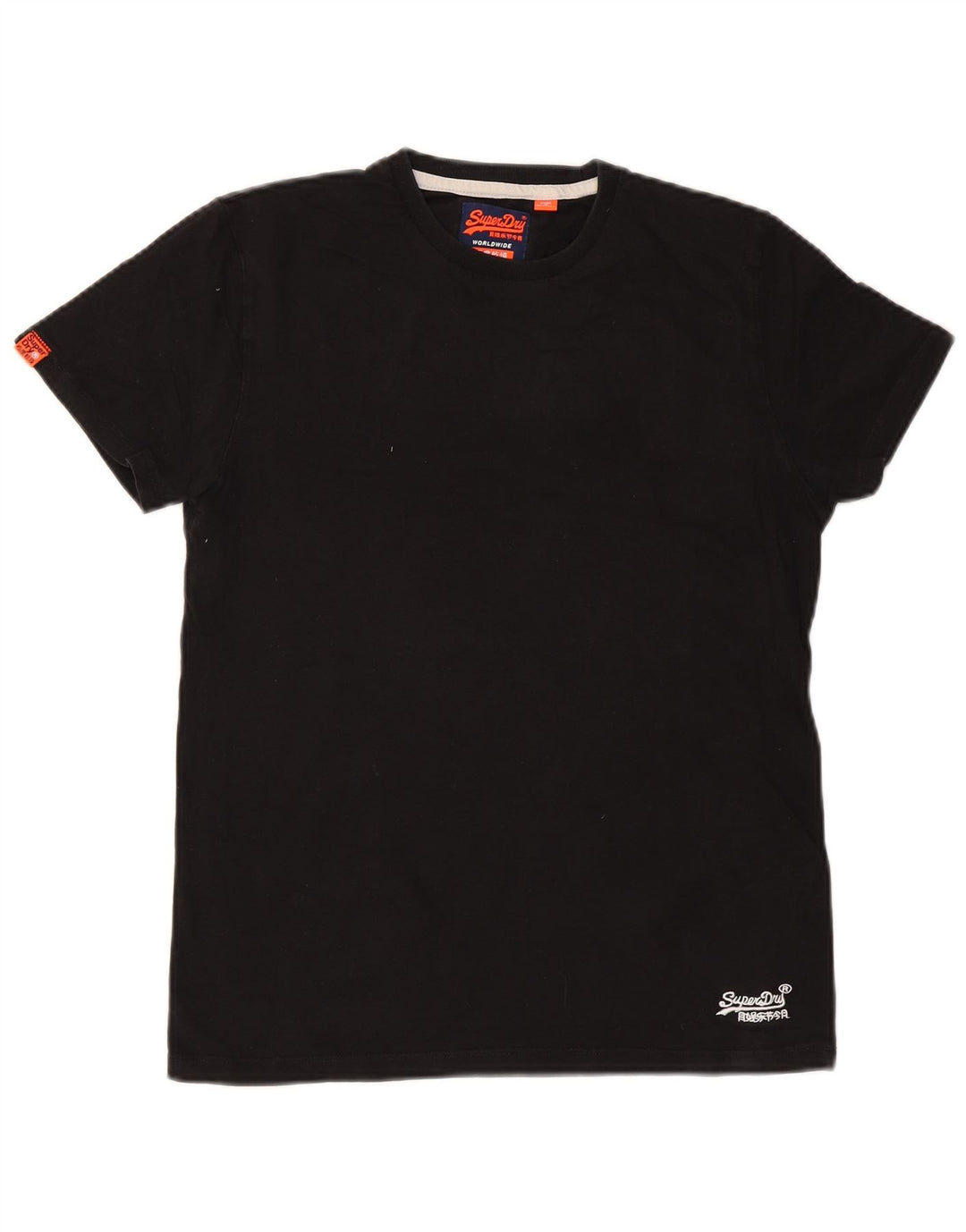 SUPERDRY Herren T-Shirt-Oberteil aus mittelschwarzer Baumwolle