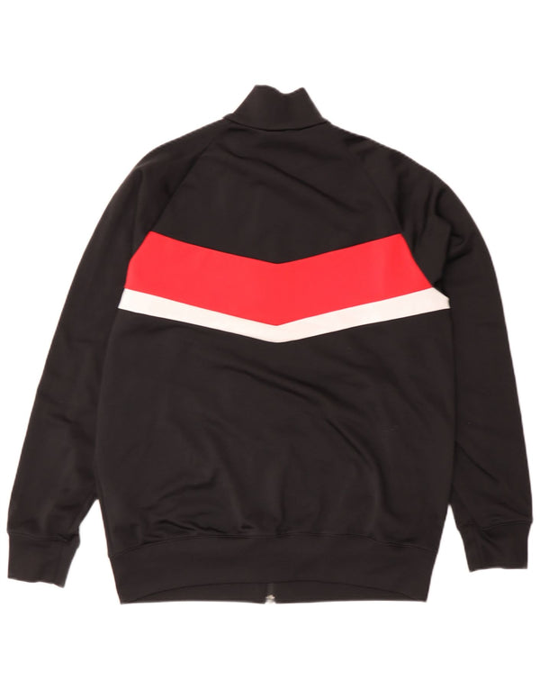 Adidas Jungen-Trainingsanzug-Top-Jacke, 15–16 Jahre, schwarzes Colourblock-Polyester