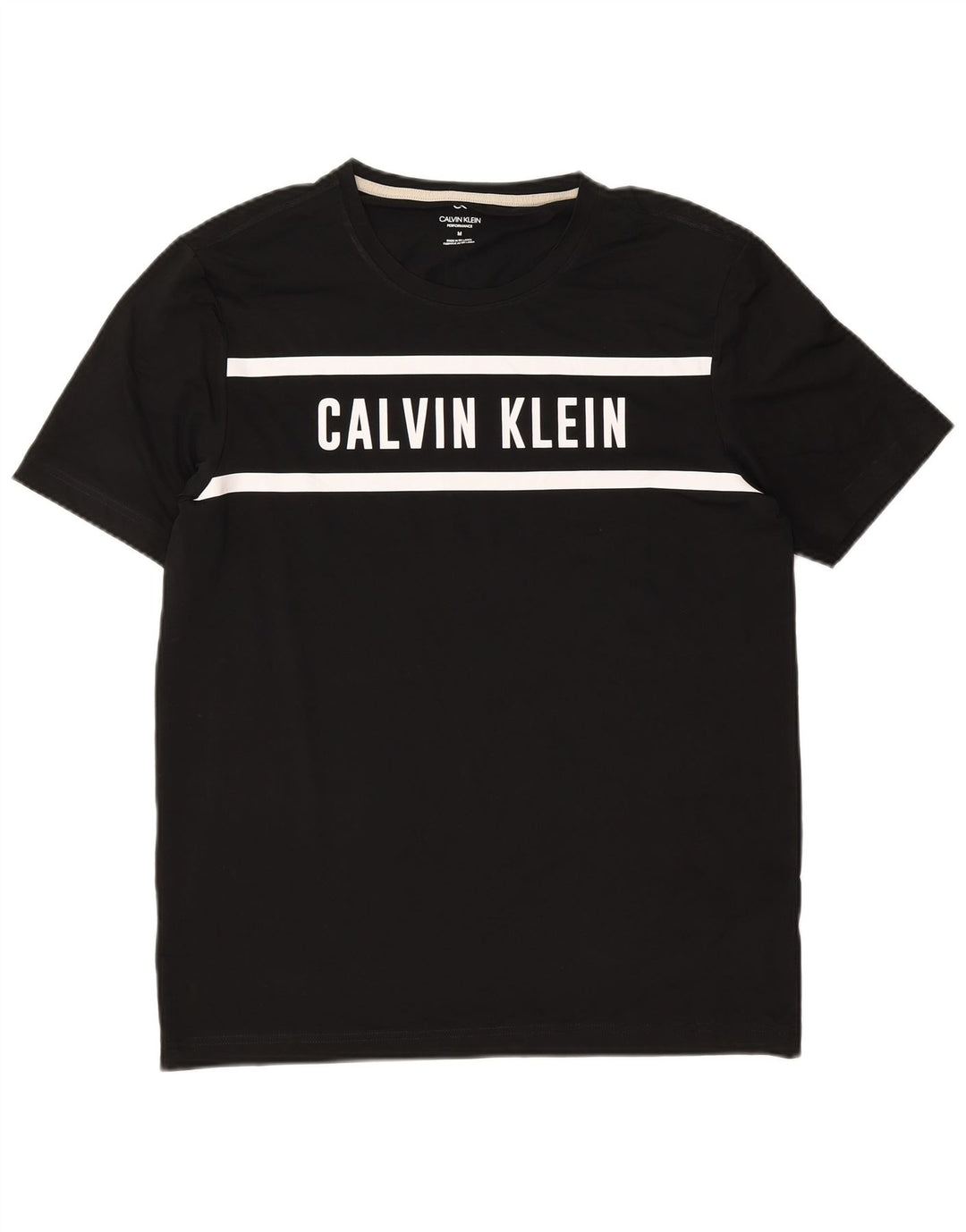Calvin Klein Herren Grafik-T-Shirt-Oberteil Mittelschwarzes Colourblock-Polyester