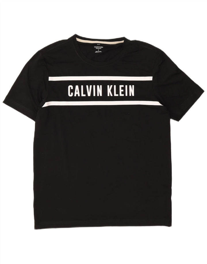 Calvin Klein Herren Grafik-T-Shirt-Oberteil Mittelschwarzes Colourblock-Polyester