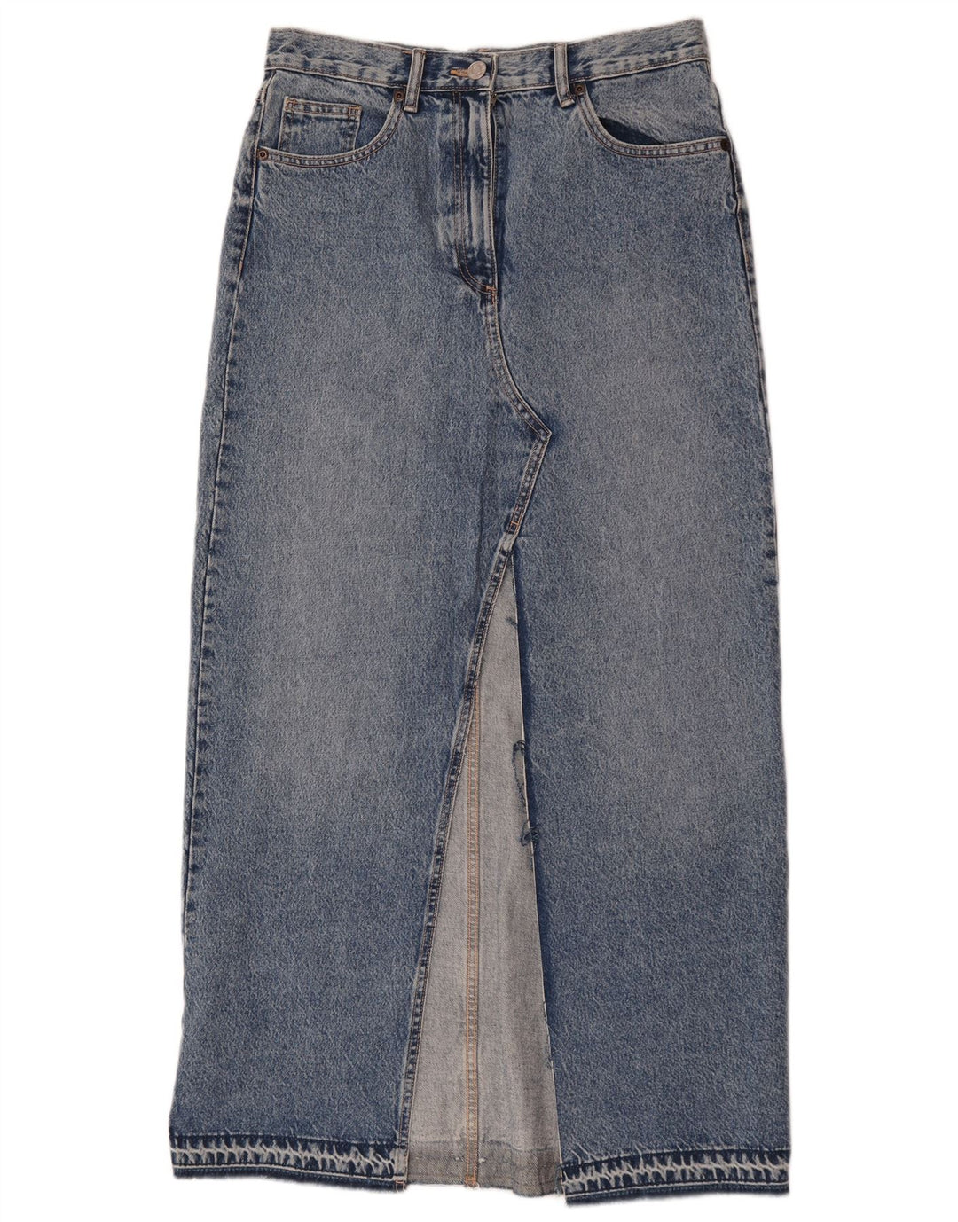 Zara Damen Maxi-Jeansrock Medium W28 Blaue Baumwolle
