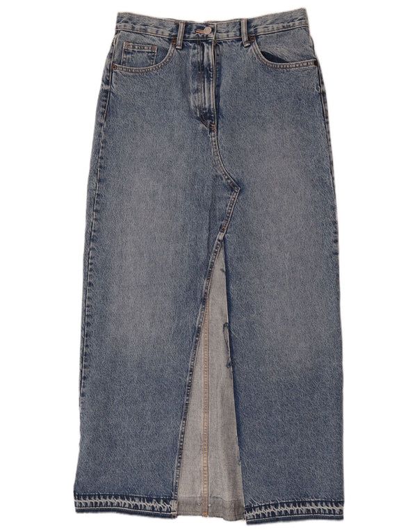 Zara Damen Maxi-Jeansrock Medium W28 Blaue Baumwolle