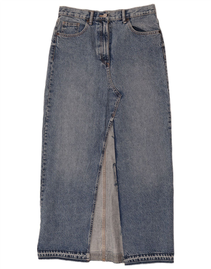 Zara Damen Maxi-Jeansrock Medium W28 Blaue Baumwolle