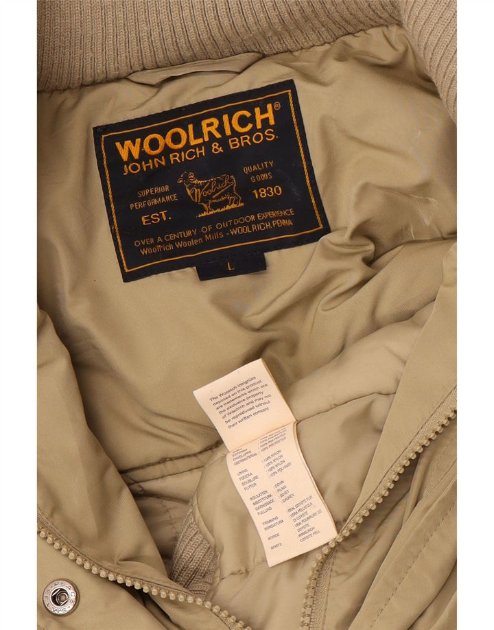Woolrich Wattierte Damenjacke mit Kapuze UK 16 Large Beige Polyester