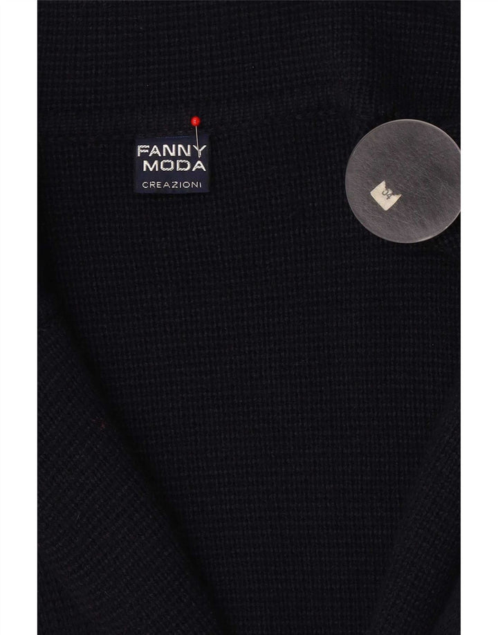 Fanny Moda Damen-Strickjacke, zweireihig, Größe 54, 3XL, Marineblau