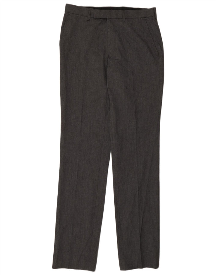 Gerade Herren-Anzughose von Marks & Spencer, W30, L35, grau, Polyester