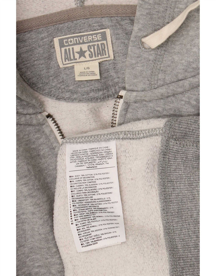 Converse Damen Kapuzenpullover mit Reißverschluss, UK 16, Größe L, Grau, Baumwolle