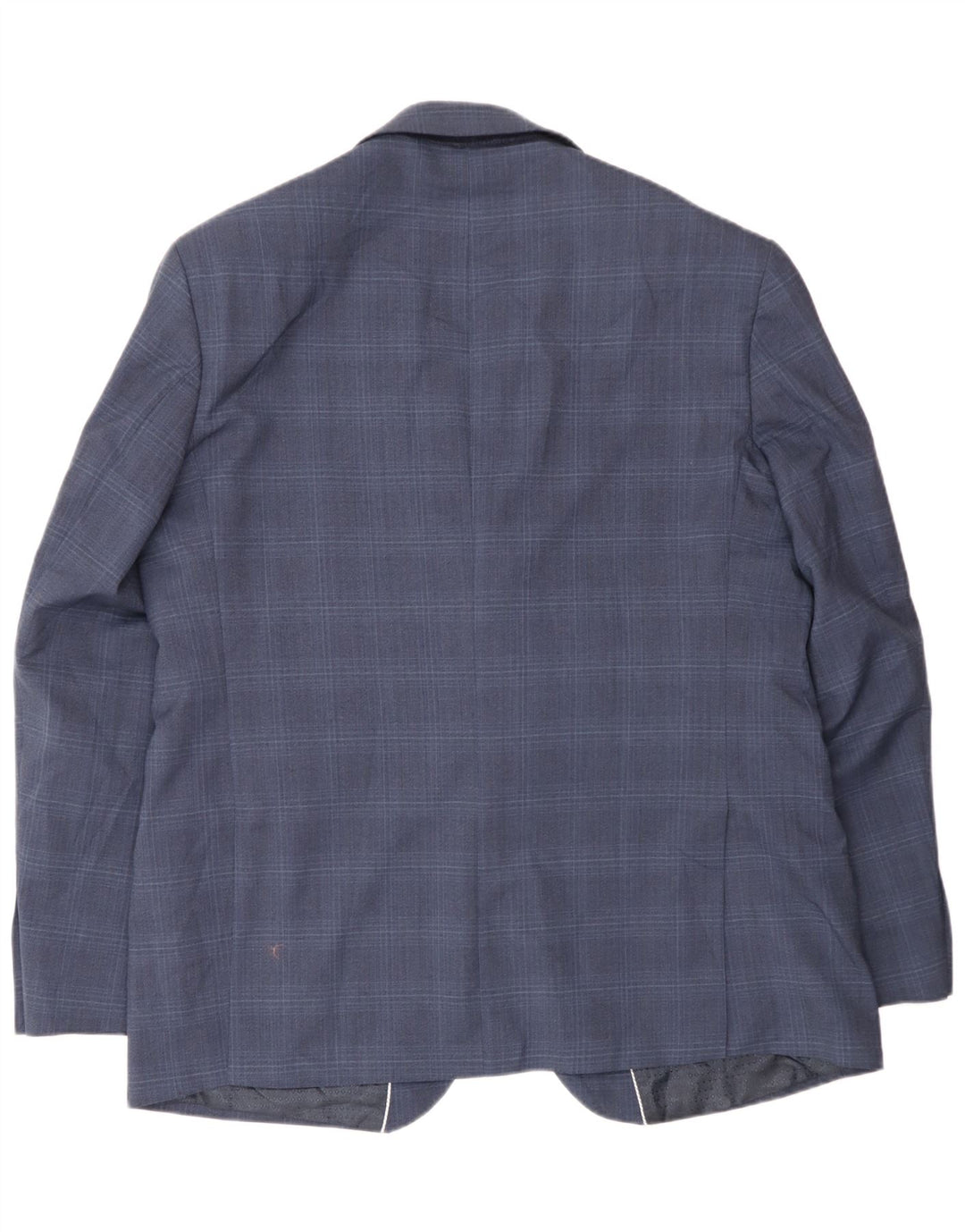Pierre Cardin Herren 2-Knopf-Blazerjacke IT 56 3XL Marineblau karierte Wolle
