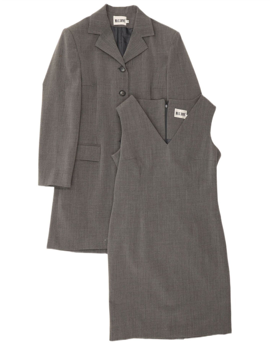 Max Dine Damen 2-teiliges Set IT 44 Mittelgraue Wolle