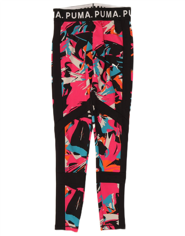 Puma Womens Graphic Leggings UK 12 Medium Mehrfarbig Geometrisch