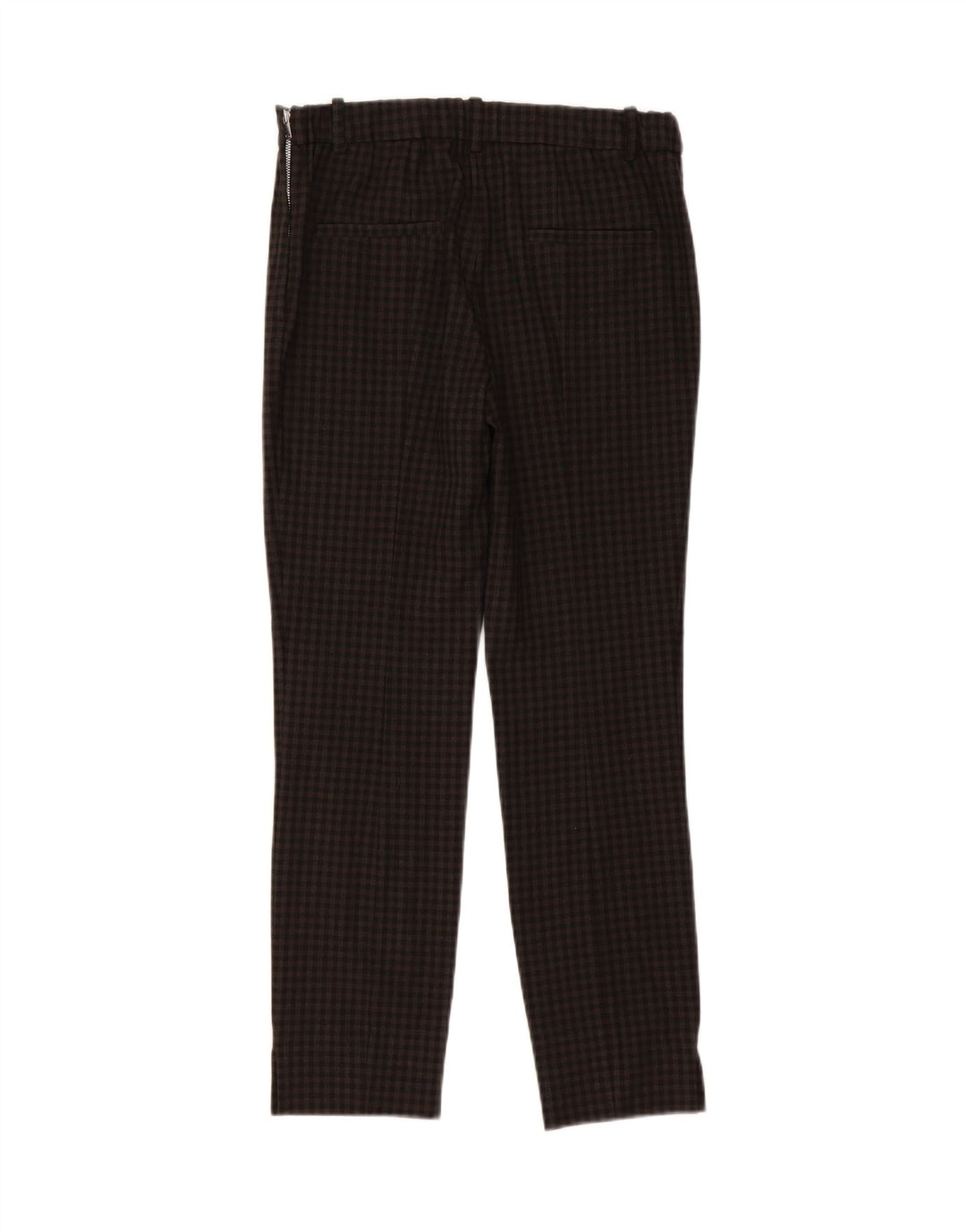 Schmale Freizeithose für Damen von Zara, mittelgroß, W28, L28, grau kariert