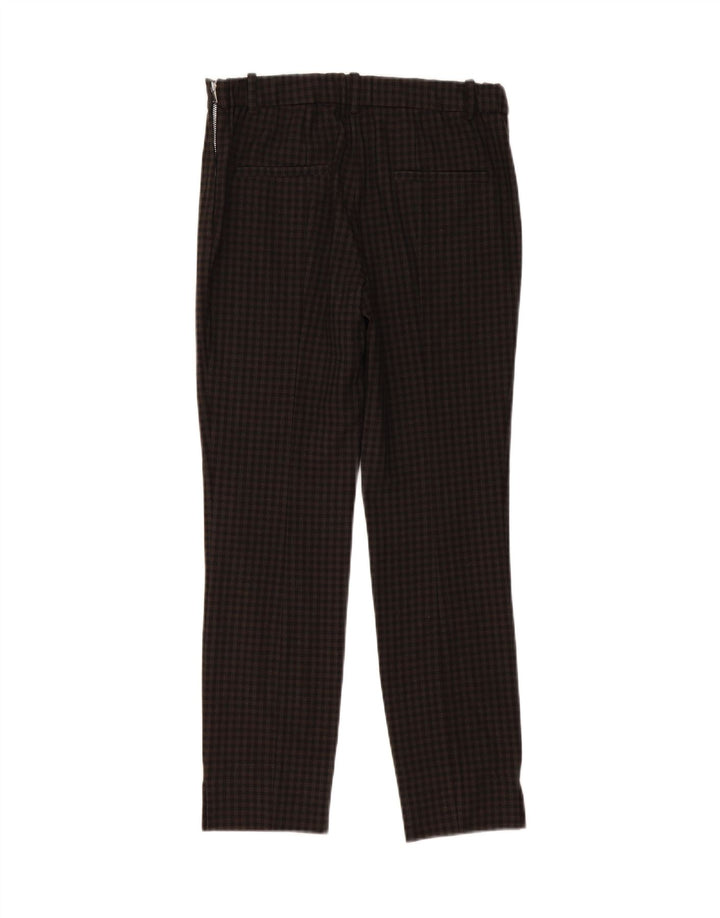 Schmale Freizeithose für Damen von Zara, mittelgroß, W28, L28, grau kariert
