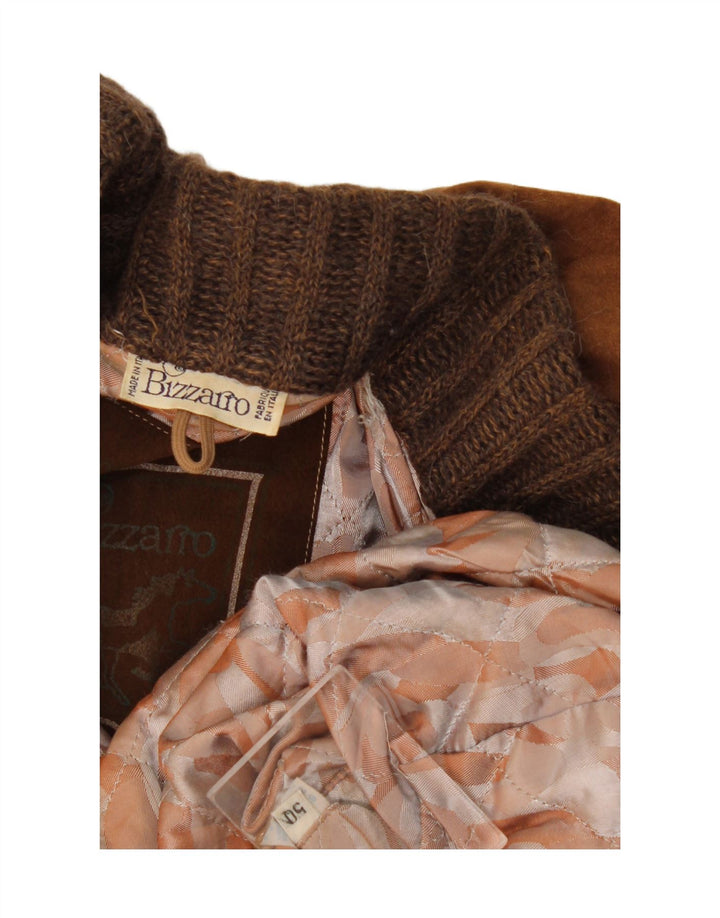 Bizzarro Herren-Wildlederjacke IT 50 Large Brown Colourblock