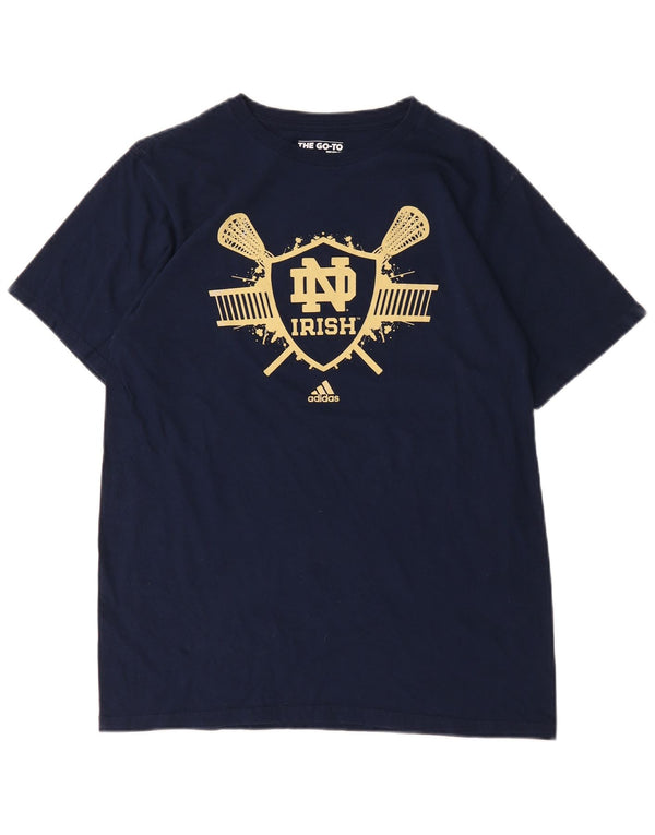 Adidas Herren Notre Dame Fighting Irish Graphic T-Shirt Top Large Marineblau
