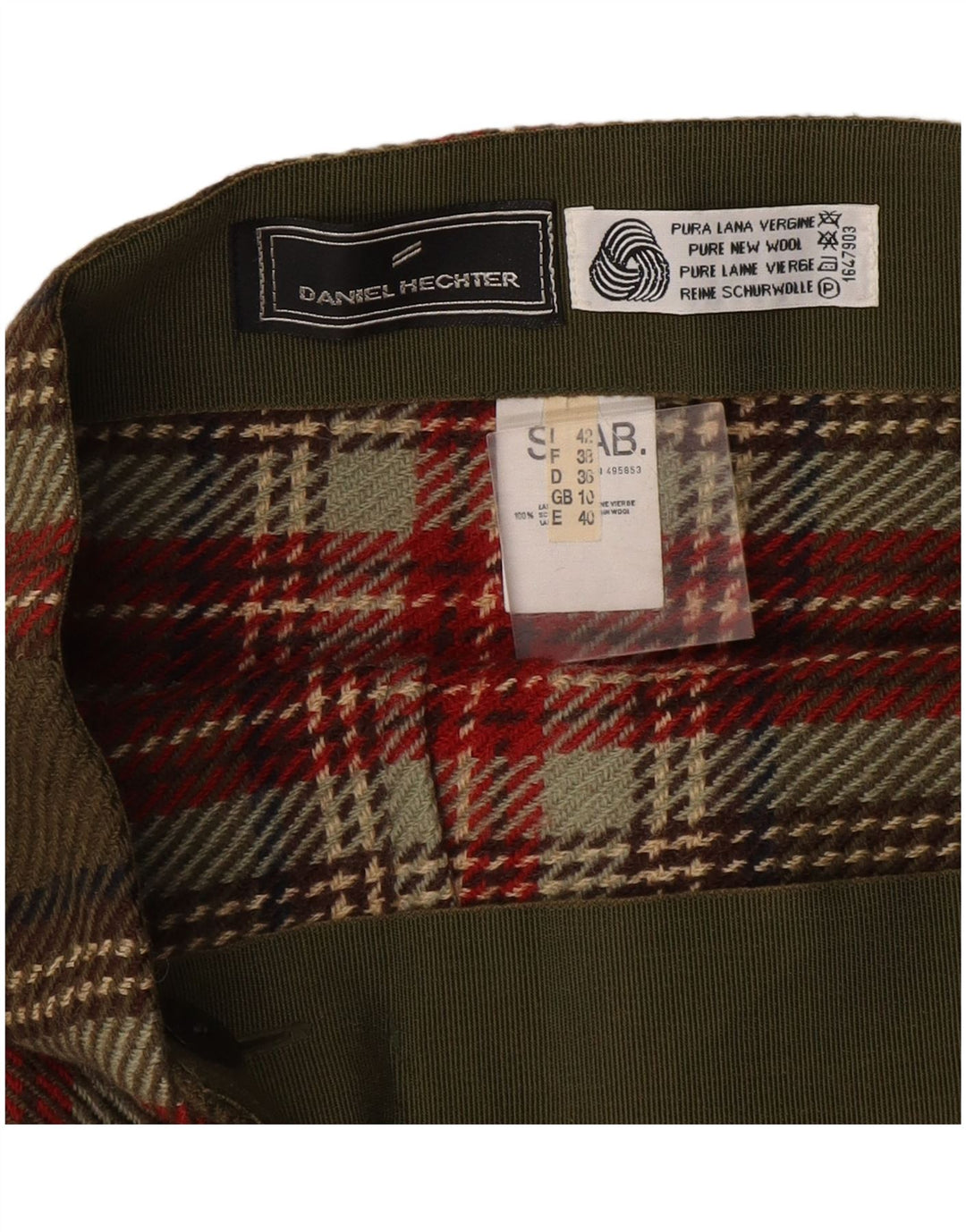 Daniel Hechter Damen Wickelrock UK 10 Small W27 Khaki Plaid Wool