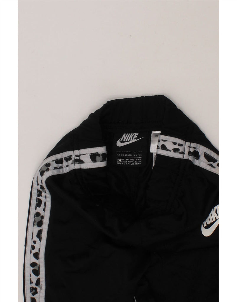 NIKE Girls Tracksuit Trousers Joggers 3-4 Years W20 L15 Black Animal Print Vintage Nike and Second-Hand Nike from Messina Hembry 