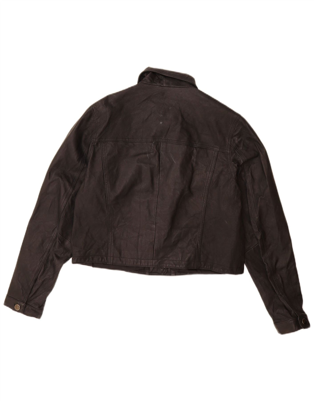 Vintage Damen Lederjacke UK 16 Großes schwarzes Leder