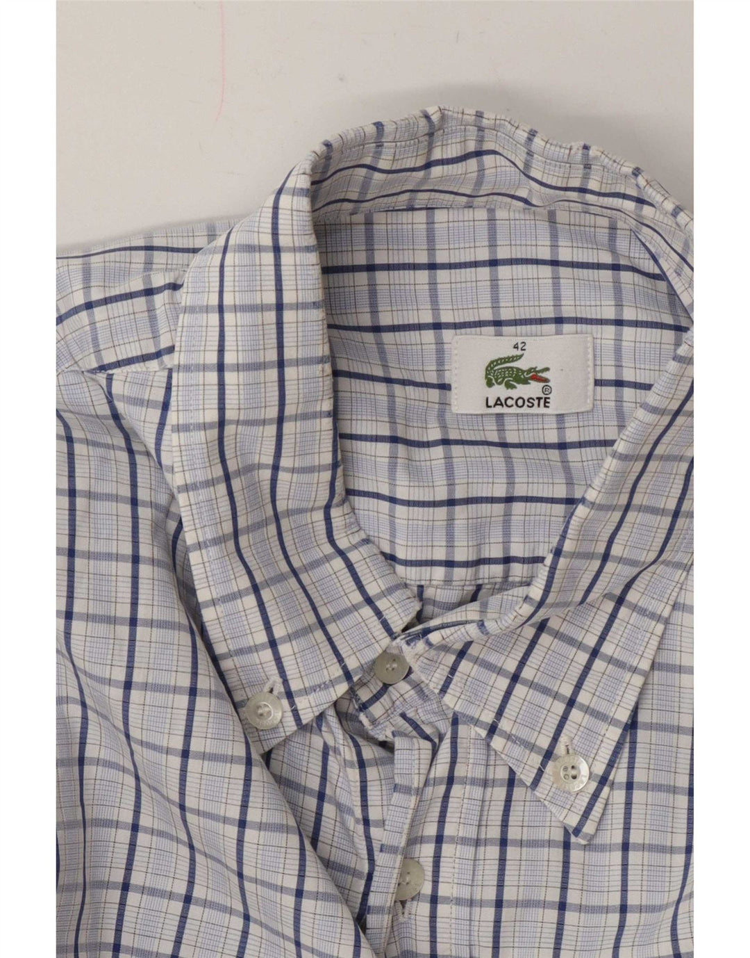Lacoste Herrenhemd, Größe 42, groß, blau kariert
