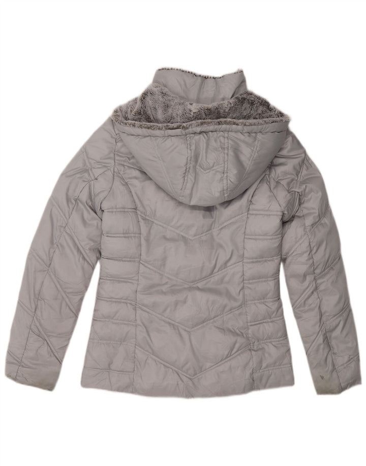 Nautica Wattierte Damenjacke mit Kapuze, UK 6, XS, Grau, Polyester