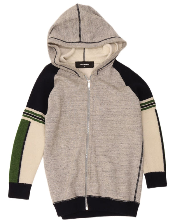 Dsquared2 Damen UK 18 XL Graue Colourblock-Baumwolle
