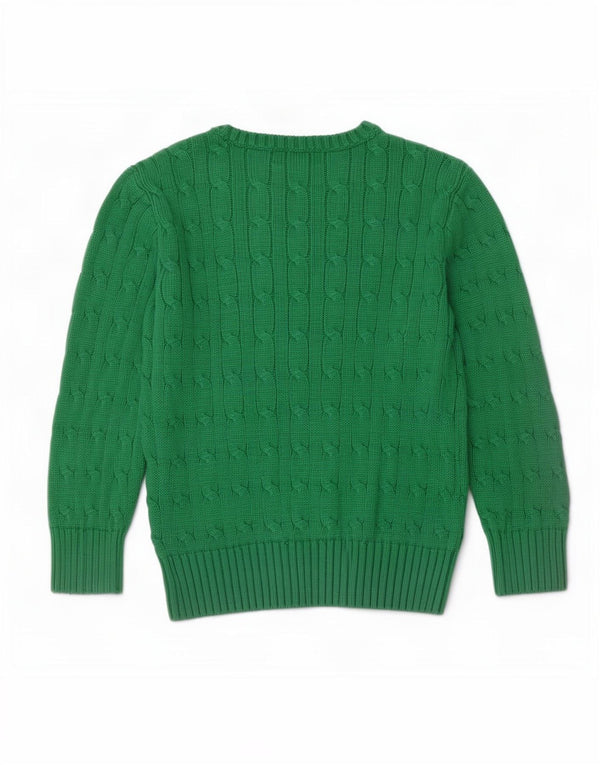 Polo Ralph Lauren Jungen-Pullover mit U-Boot-Ausschnitt, 5–6 Jahre, grüne Baumwolle