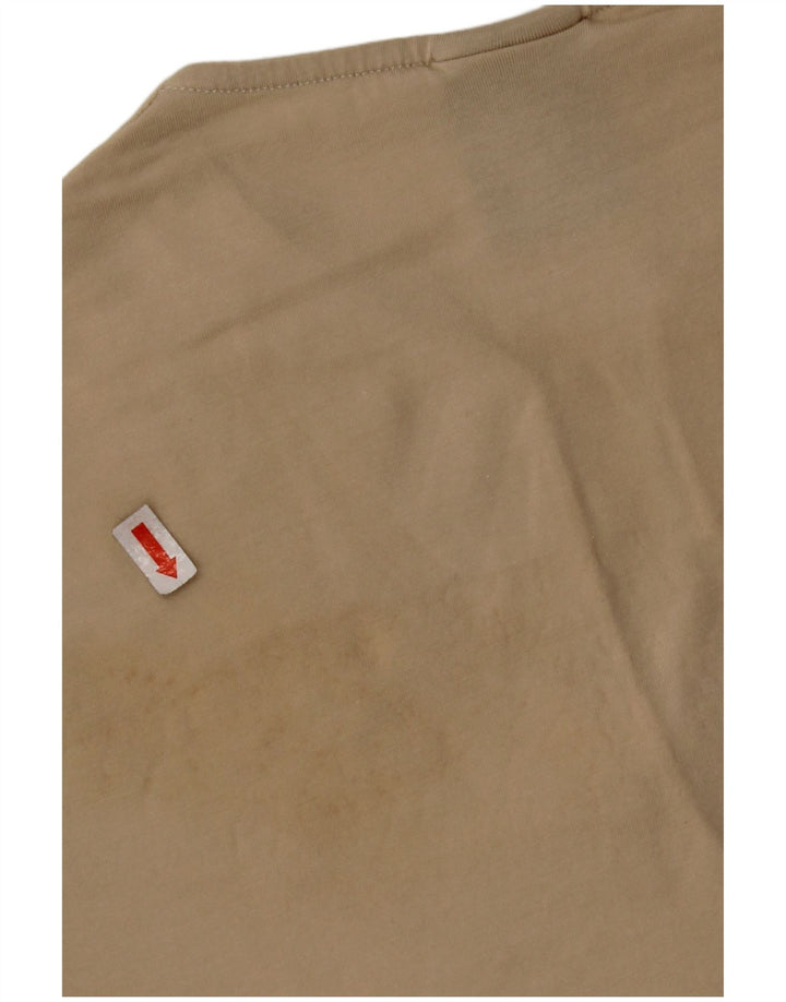 NIKE Damen Crop T-Shirt Top UK 10/12 Medium Beige