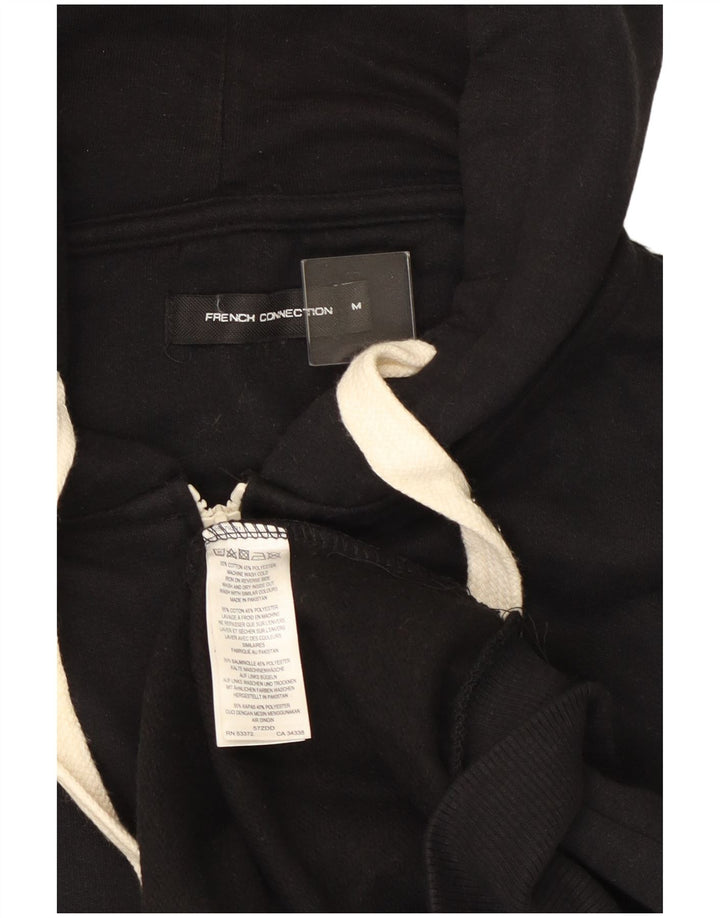 French Connection Herren-Kapuzenpullover mit Reißverschluss, Mittelschwarz, Baumwolle