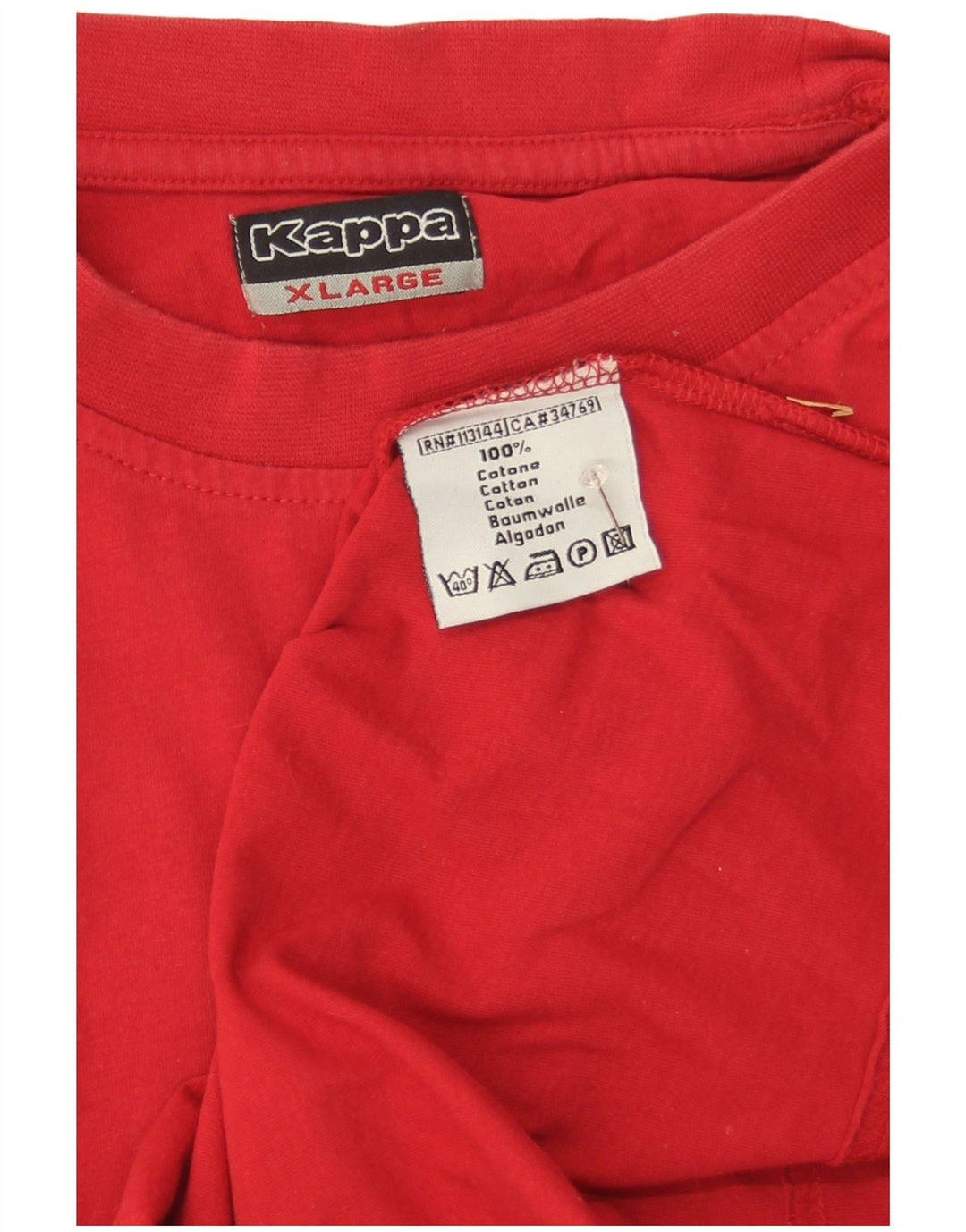 Kappa Herren Grafik T-Shirt Top XL Rot Baumwolle