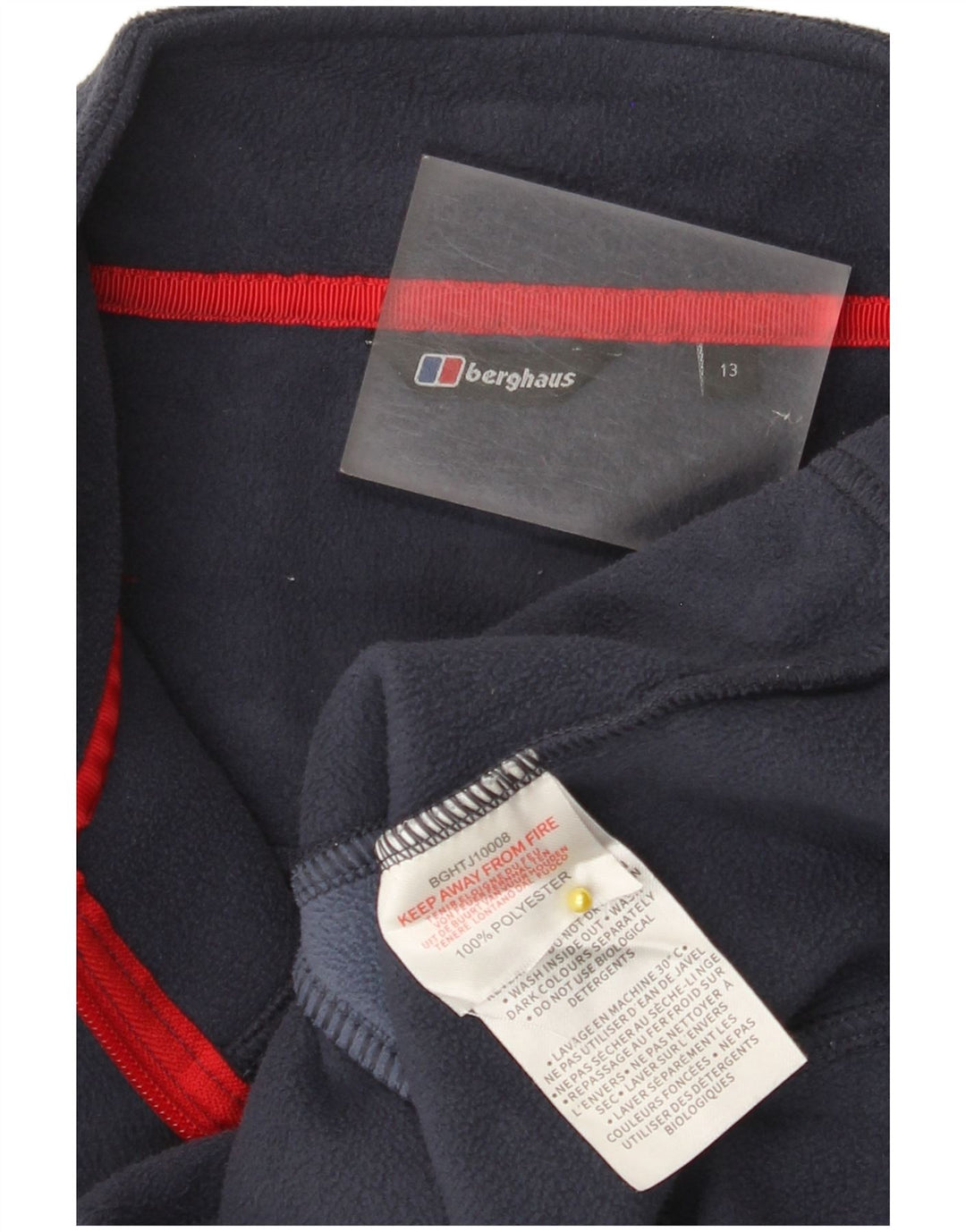 Berghaus Fleecejacke für Jungen, 12–13 Jahre, marineblaues Farbblock-Polyester
