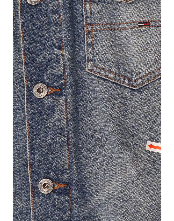 Tommy Hilfiger Damen Jeansjacke UK 16 Große blaue Baumwolle