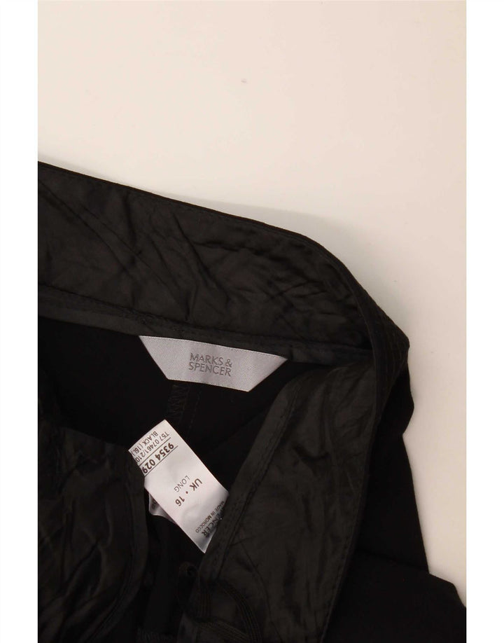 Marks & Spencer Damen Normale Freizeithose UK 16 Large W36 L31 Schwarz