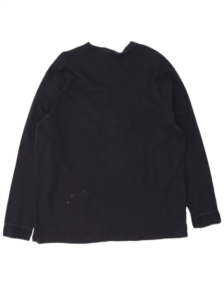 Marks & Spencer Herren Blue Harbor Top Langarm XL Marineblau Baumwolle