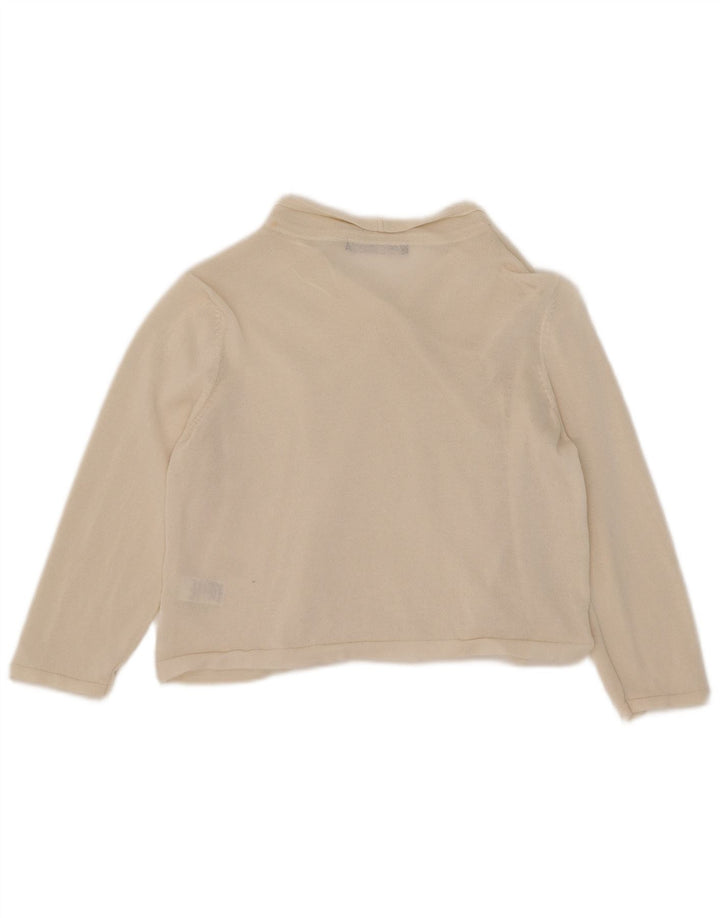 Marks & Spencer Damen-Strickjacke mit 3/4-Ärmeln, Gr. 12, Mittel, gebrochenes Weiß