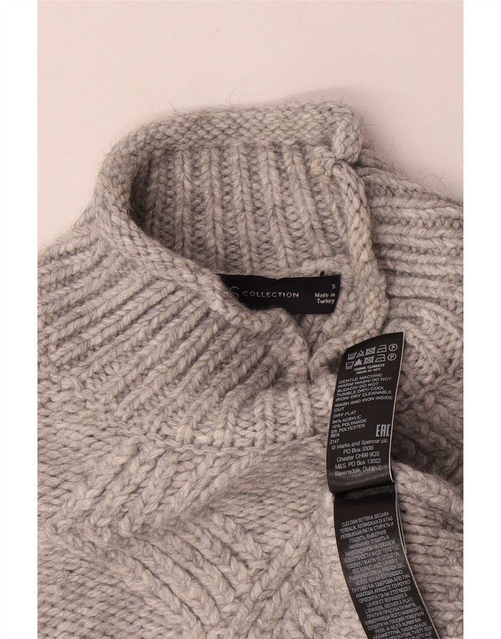Marks & Spencer Damen-Pullover mit Rollkragen, Gr. 10, Größe S, Grau