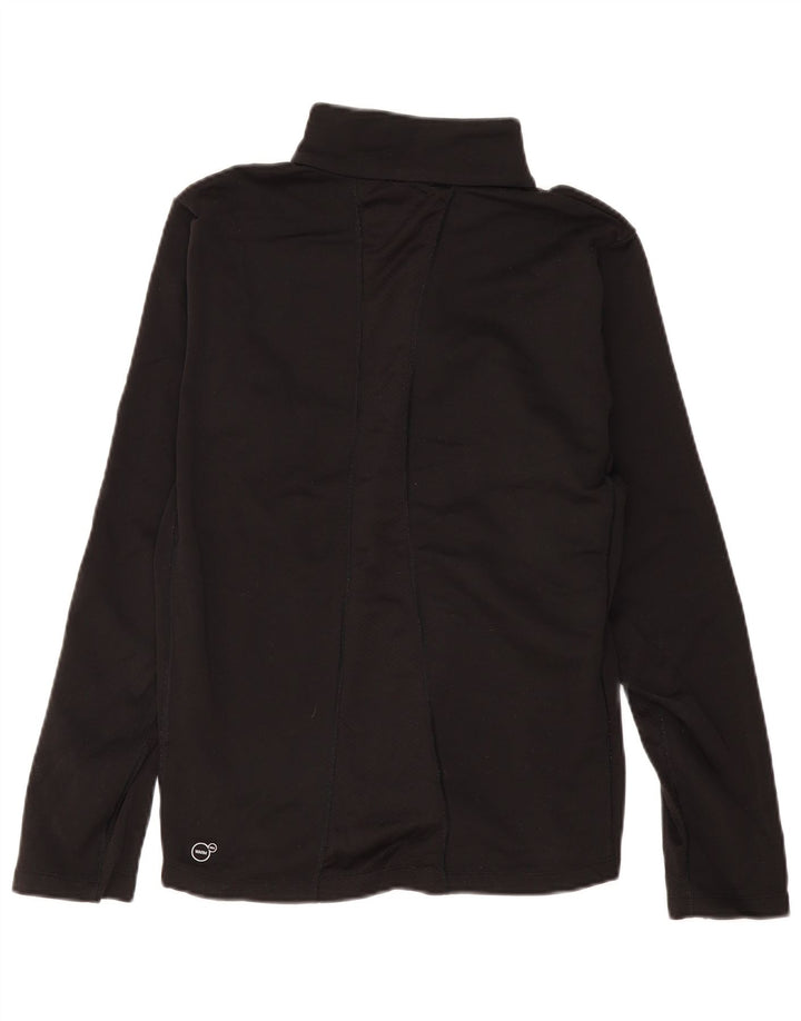 Puma Damen-Pullover-Trainingsanzugoberteil mit Reißverschluss, UK 14, Mittelschwarz, Farbblock