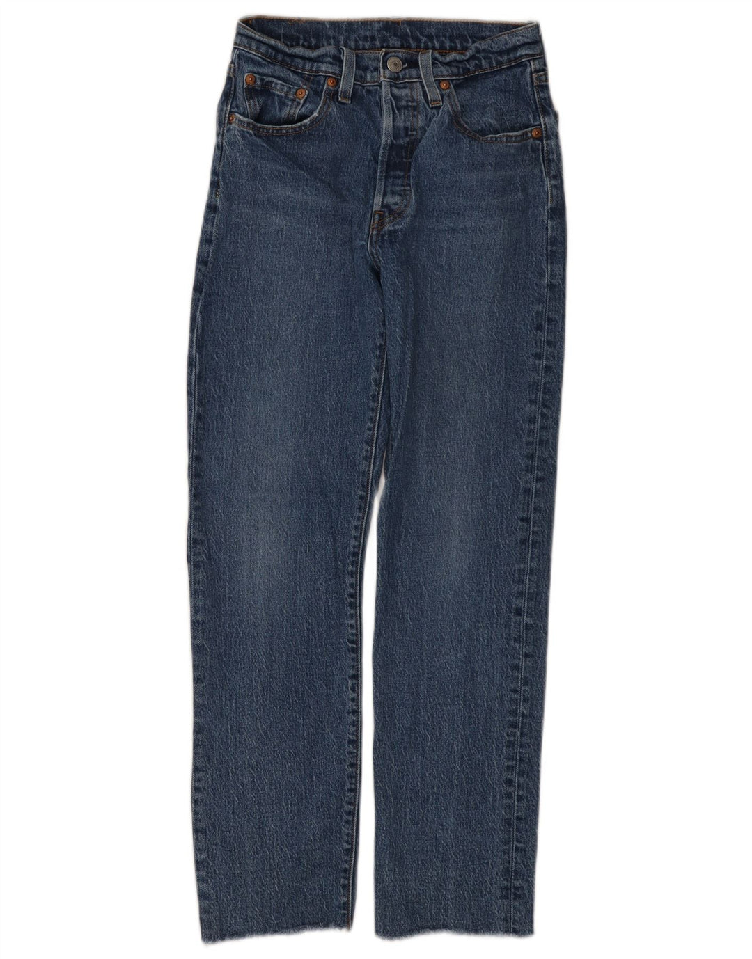 Levi's Damen 501 Straight Jeans W24 L28 Blaue Baumwolle