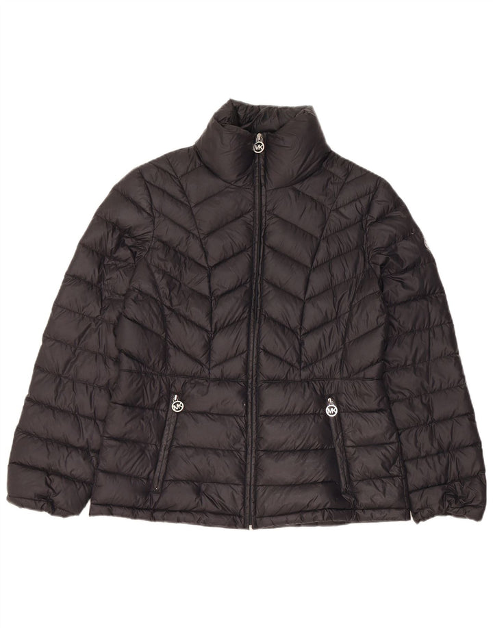 Michael Kors Damen Wattierte Jacke UK 10 Small Schwarz Nylon