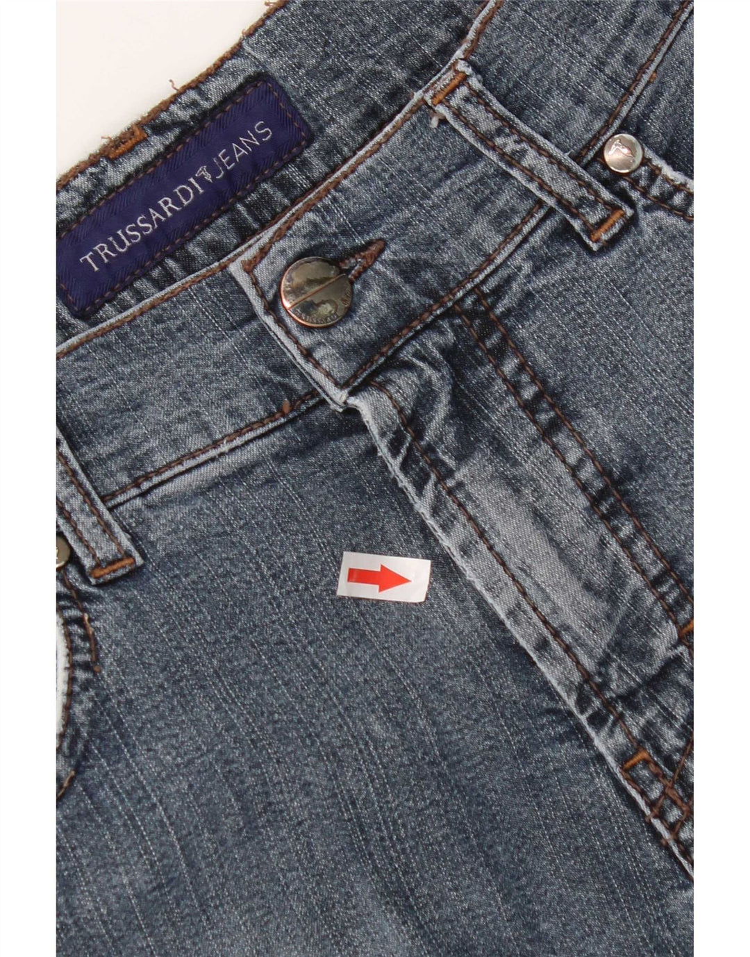 Trussardi Herren Straight Jeans W34 L32 Blaue Baumwolle
