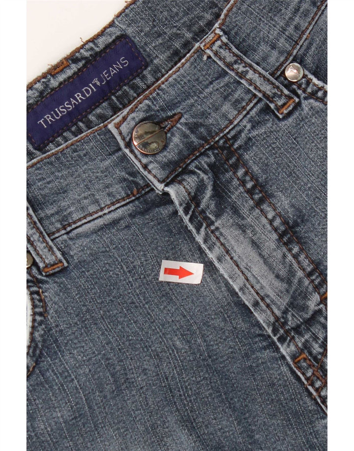 Trussardi Herren Straight Jeans W34 L32 Blaue Baumwolle