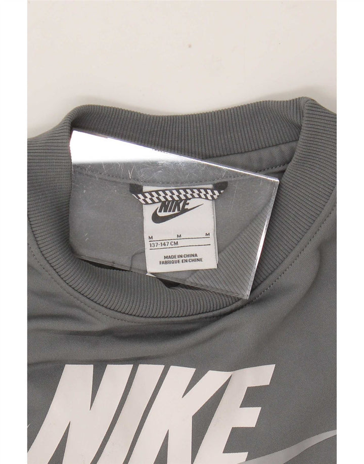 Nike Jungen-Sweatshirt mit Grafik, 10–11 Jahre, mittelgraues Polyester
