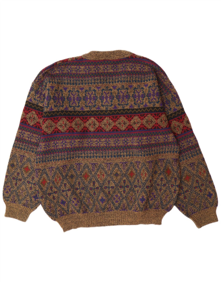 L. TORELLI Herren-Pullover mit V-Ausschnitt IT 48 Medium Mehrfarbig Fair Isle