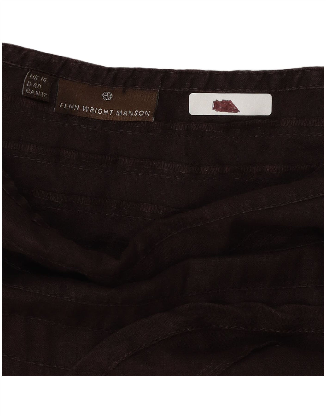 Fenn Wright Manson Damen A-Linienrock UK 14 Large W30 Braun gestreift
