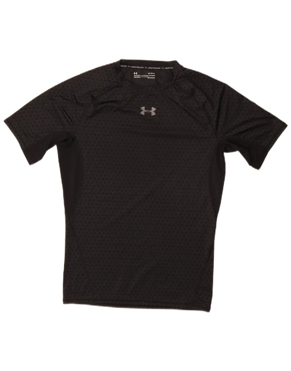 UNDER ARMOUR Herren Heat Gear T-Shirt Top Large Grau Geometrisch Synthetik