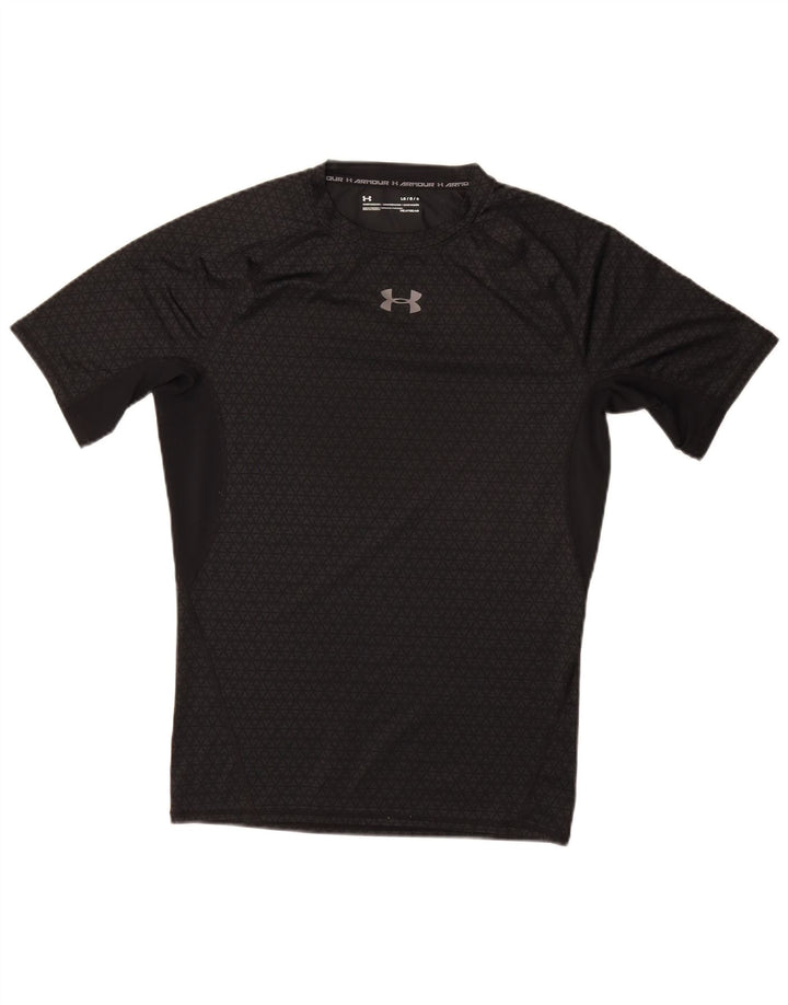 UNDER ARMOUR Herren Heat Gear T-Shirt Top Large Grau Geometrisch Synthetik