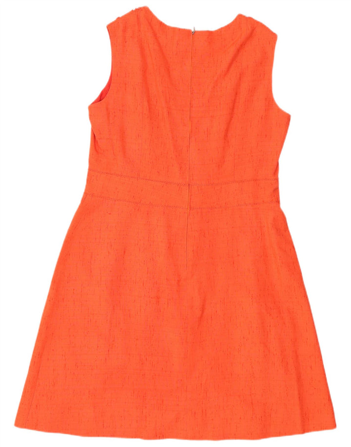 Vintage Damen 3-Knopf-2-teiliges Set UK 12 Mittelorange Seide