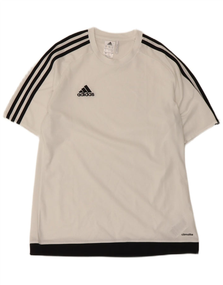 Adidas Herren Climalite T-Shirt Top Mittelweißes Colourblock-Polyester