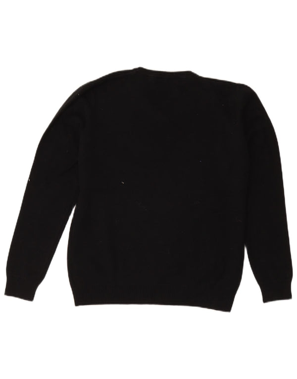 Marks & Spencer Jungen-Pullover mit V-Ausschnitt, 14–15 Jahre, schwarze Baumwolle