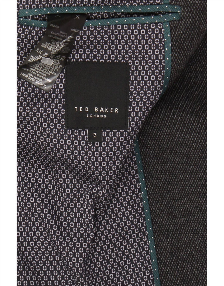 TED BAKER Herren-Blazer mit 2 Knöpfen, Größe 3, mittelgraue Baumwolle