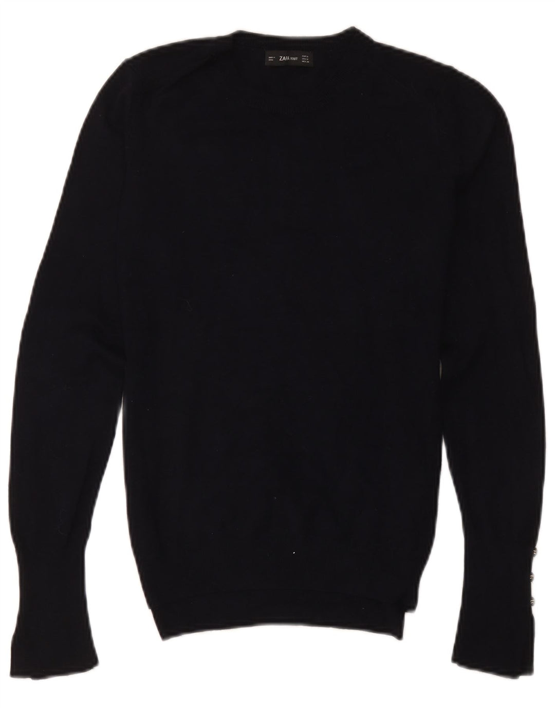 Zara Damen-Pullover mit Rundhalsausschnitt, UK 12, mittlere schwarze Viskose