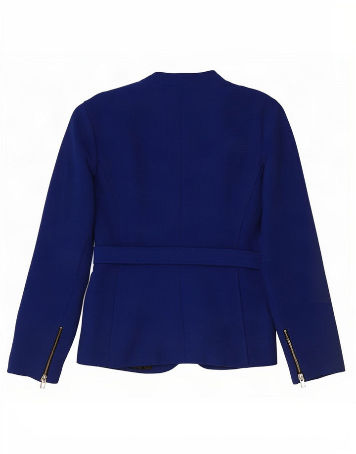 Zara Damen 1-Knopf-Blazerjacke UK 16 Große blaue Viskose